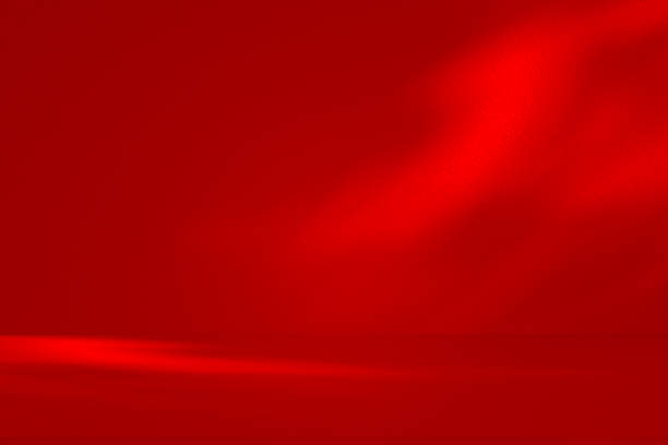 istock Studio style background wall decoration presentation uses white and red tones. with shadows cast from a nearby window, concept creating a decorative 2219407407