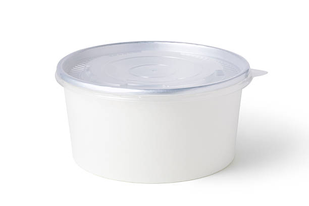 istock Disposable paper bowl with plastic lid 2219407674