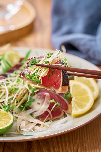 Japanese Seared Bonito with Fresh Herbs (Katsuo no Tataki)