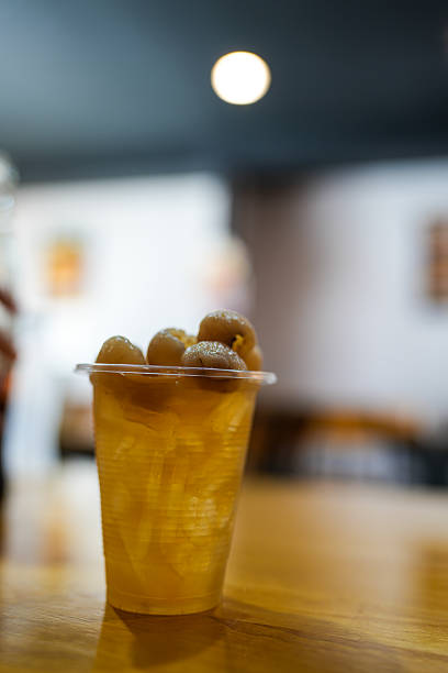 Longan juice fresh drink water in the plastic glass