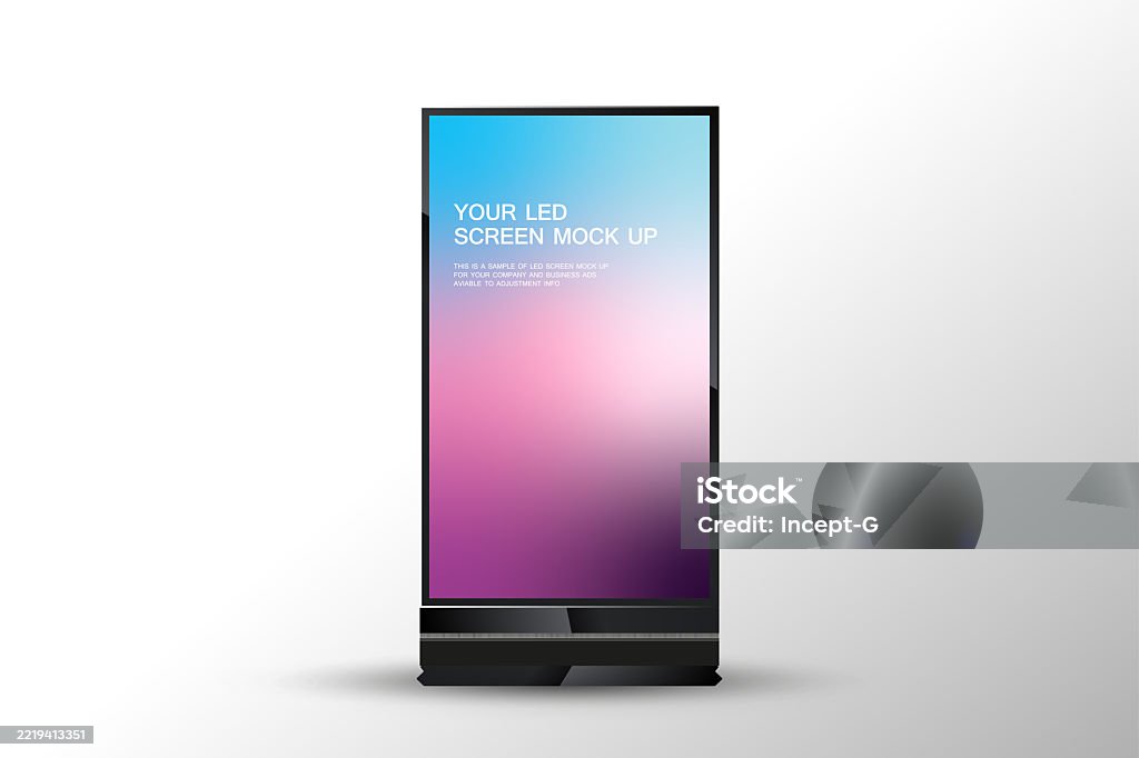 Led Screen Vector Image A Vertical Led Screen Mockup Features A Soft Gradient Background ...
