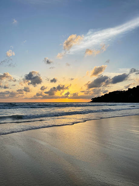 istock Sunset on the beach at Seychelles, Mahe 2219422122