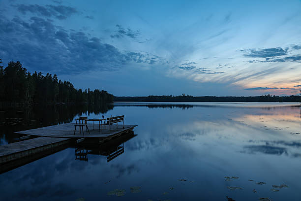 istock Finland lake forest nature beautiful sunset blue hour 2219427961