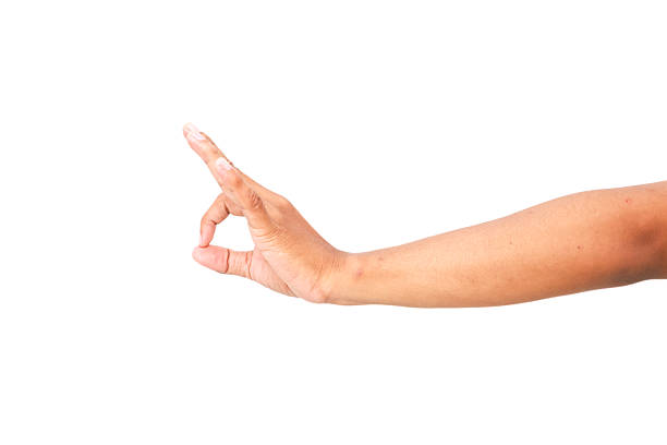 istock Hand gesture showcasing index finger pointing upward, isolated on a white backdrop, capturing the concept of direction or guidance 2219428190