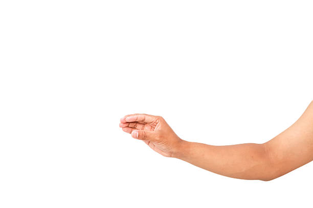 istock Isolated human hand reaching gesture against a clean white background, perfect for design element 2219428249