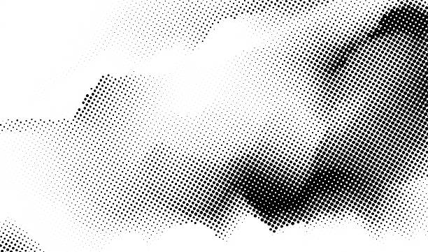 Abstract Monochrome Fluidity Half Tone Dots Texture Ink Wash Painting Landscape Background