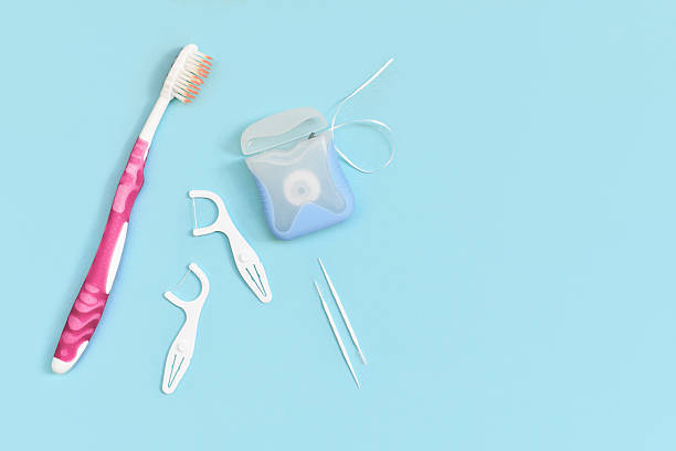 istock Dental floss, toothpicks and brush 2219435349