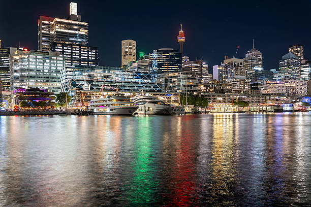Dusk at Darling Harbour, Sydney, Australia.