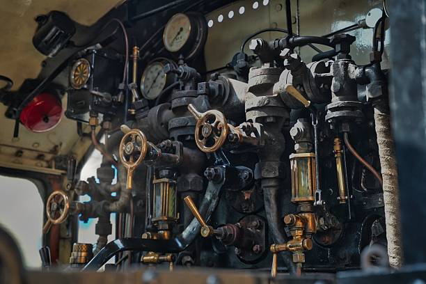 steam engine train - machinist interior details