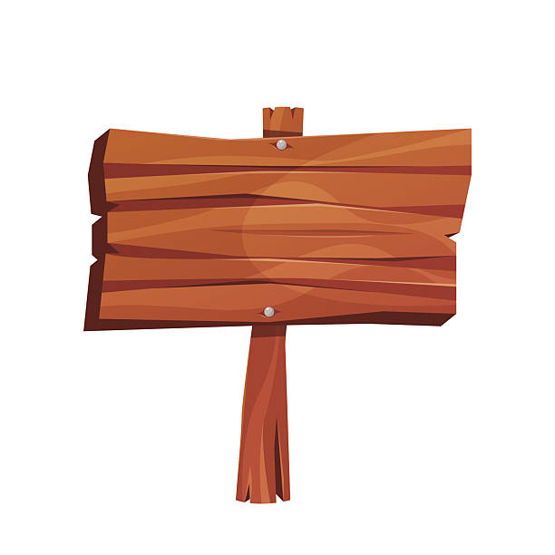 Cartoon desert information board. Vector background for message. Vintage wild west backdrop for data. Isolated empty or blank badge. Signpost or timber panel, old plywood signage. Message shield.