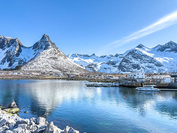 istock Scenic Harbor with Snowy Mountains in the Background 2219446568