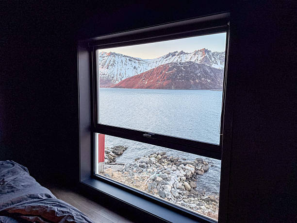 istock Mountainous Coastal View from Cozy Cabin Window 2219446838