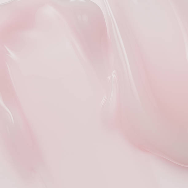 istock Liquid glossy subtle pink background, cosmetic cream texture, 3d illustration 2219447104