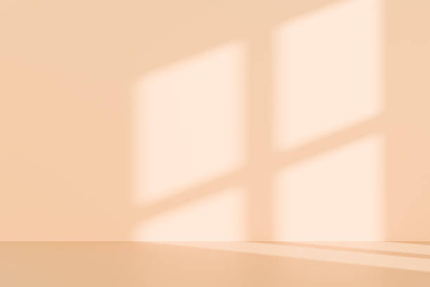 istock Abstract beige studio background for product presentation. Empty room with shadows of window. 3d room with copy space. Perfect for background or design mockups. 2219451547