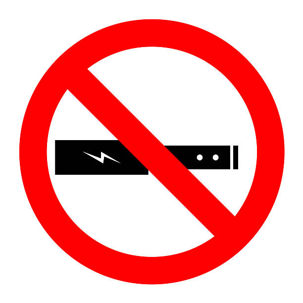 istock no vaping sign no smoking warning with electric cigarettes, prohibition and health risk illustration 2 2219452193