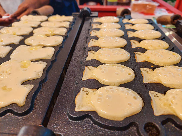 istock Bungeo-ppang, fish-shaped waffle stuffed with sweetened red bean paste 2219455966