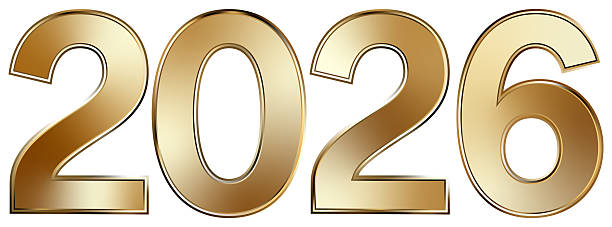istock 2026 gold number isolated, golden New Year vector logo 2219456134
