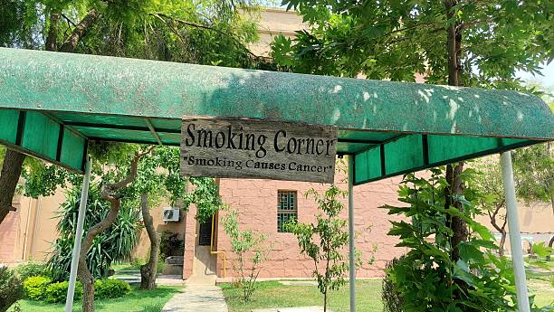 istock The image shows a designated smoking area labeled 