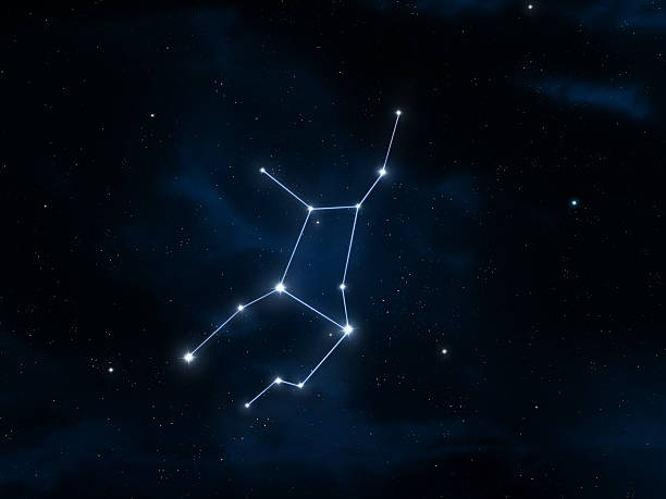 istock Virgo constellation in the night sky. Bright stars on a dark background. 2219463610