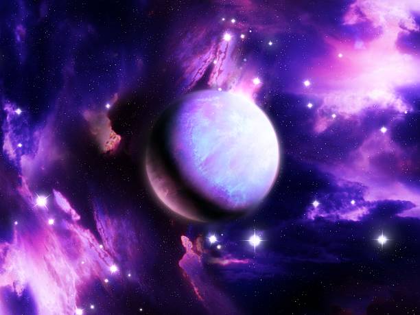 istock Bright interstellar nebula with stars. Beautiful extrasolar planet in space. 2219463633