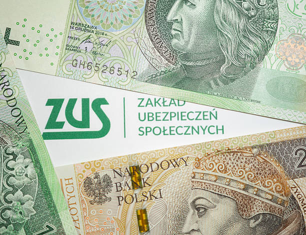 istock ZUS logo on the envelope and Polish money PLN 2219464522