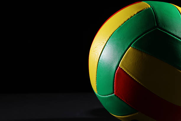 New Volleyball Ball Studio Shot And Isolated On Black. High quality photo