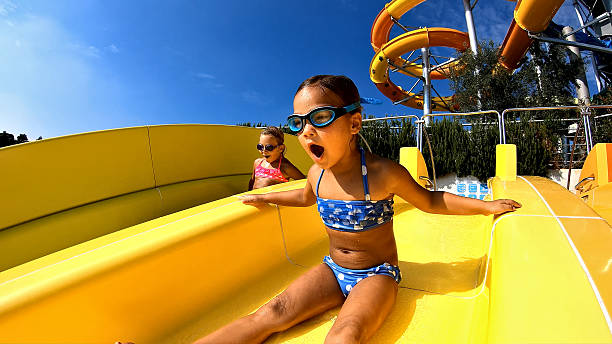 istock Kids in swimsuits at water park 2219466274
