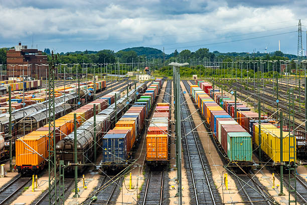 istock Freight station with many freight trains 2219469320