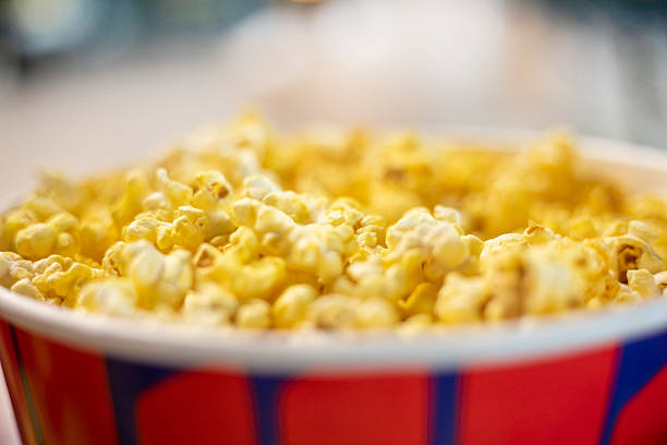 popcorn with cheese close-up. family weekend