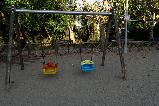 Swings in the park playground