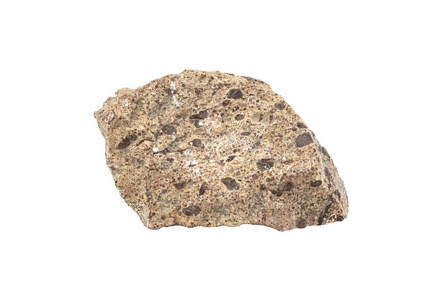 istock Close-up of bauxite ore, isolated on white background 2219477265