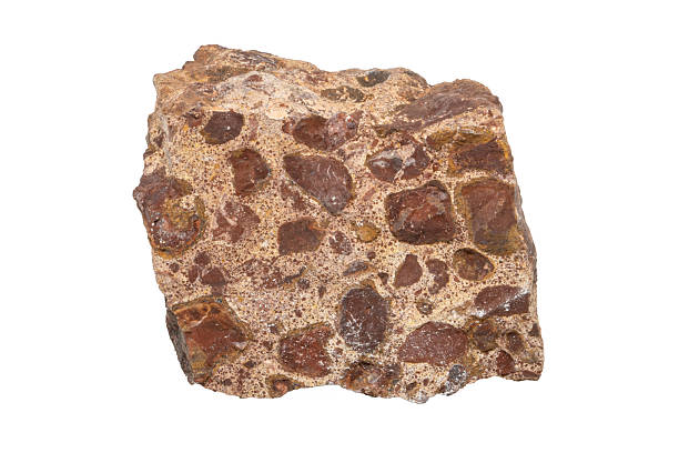 istock Close-up of bauxite ore, isolated on white background 2219477268