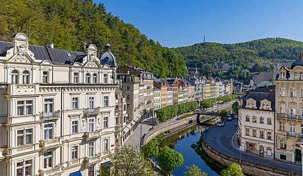 istock Old quarter of Karlovy Vary (Czech Republic) with river Tepla 2219477472