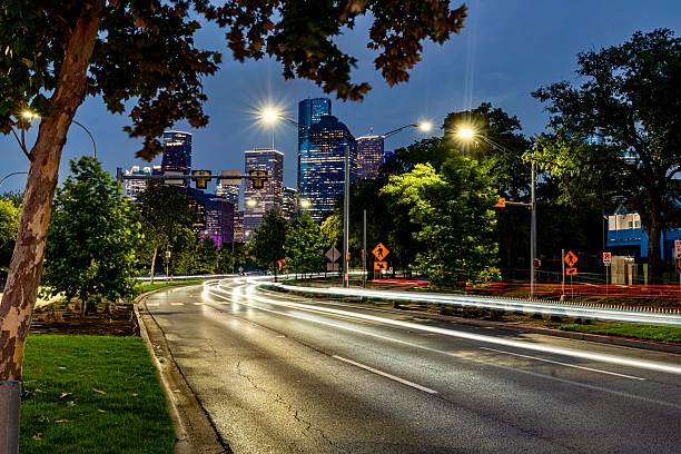 istock Allen Parkway near Downtown Houston at Twilight 2219481968