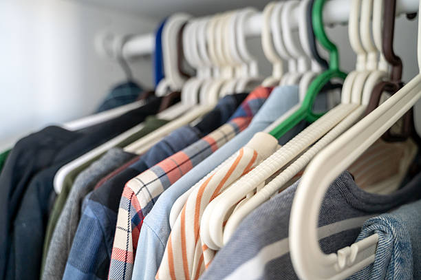 istock Close-up of many various hangers 2219483365