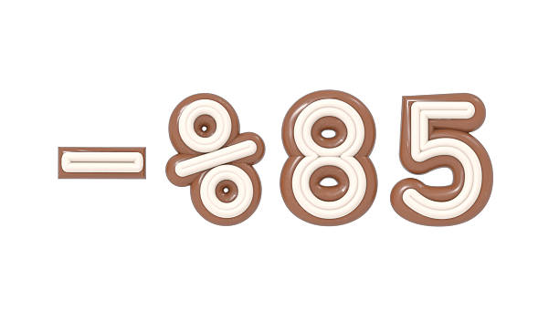 85% discount text made of chocolate and vanilla