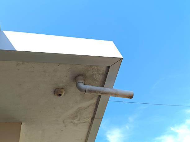 rainwater drain pipe on the roof
