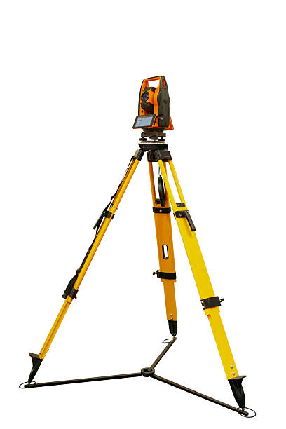 partial view of a Total station, Survey Instrument geodetic device. Construction and engineering topographical tool