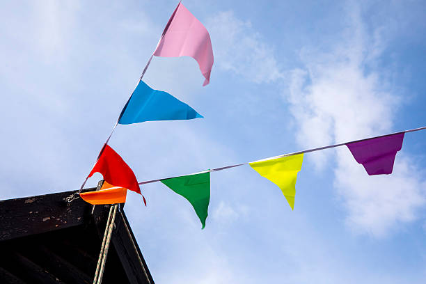 Coloured triangle shaped flags