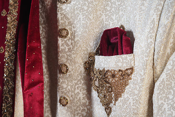 istock Elegant attire with rich textures and intricate embroidery 2219506761