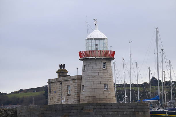 Galley Head Lighthouse is located in County Cork, Ireland. It is situated on the Galley Head peninsula, overlooking the Celtic Sea. The lighthouse was built in 1875 and stands at an elevation of 53 meters