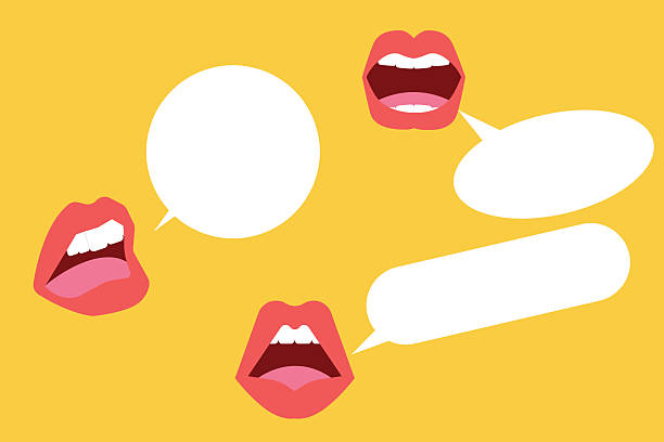 istock Mouth with speech bubble for advertisement or news. concept of Information presentation, banner templates with copy space for text. Social media 2219508435