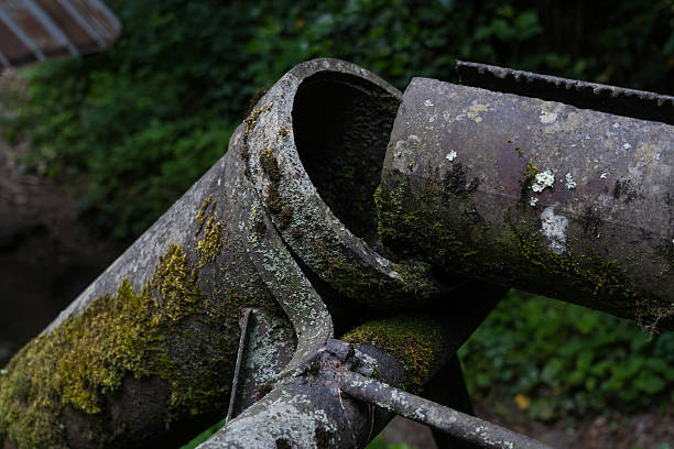 istock Water chute, for watermill, close-up 2219510753