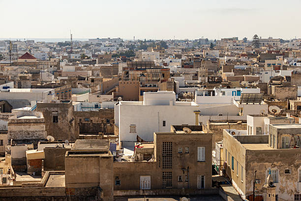 istock A high-angle shot depicts a dense urban landscape filled with flat-roofed 2219519732