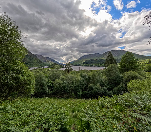 Highlands Scotland   The Glenfinnan Monument is a Category A listed monument in Glenfinnan, Lochaber, erected in 1814 and dedicated to the Scottish Highlanders.