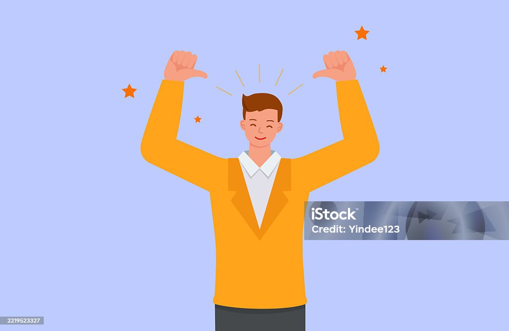 Confident Man Vector Men Confident In Themselves Character Vector Design Flat Illustration ...