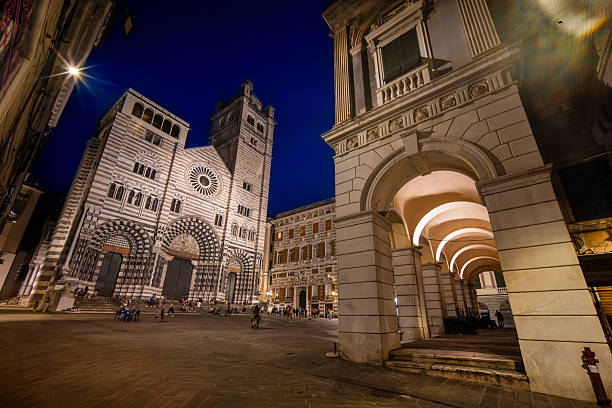 Cattedrale di San Lorenzo a Genova di notte