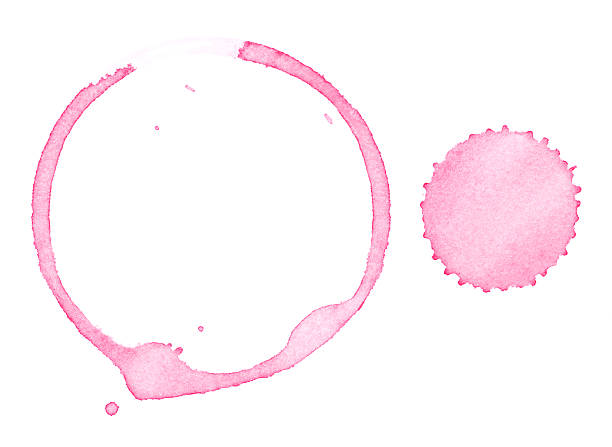 istock Red wine stain isolated on a white background, top view. Red wine ring and drops. 2219536068