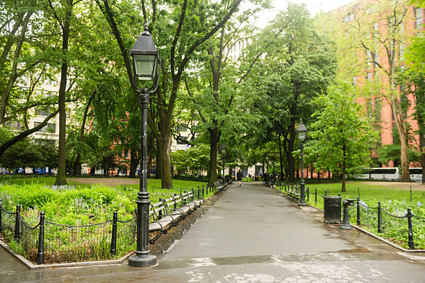 A lantern in a park