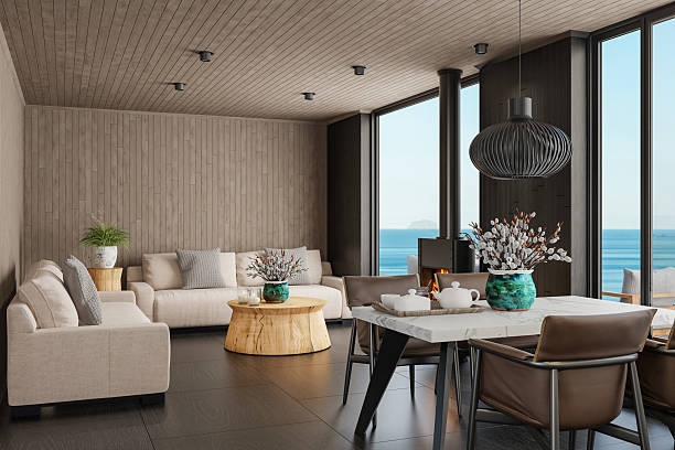 istock Elegant Seaside Dining Area in Modern Open-Plan Interior 2219544798